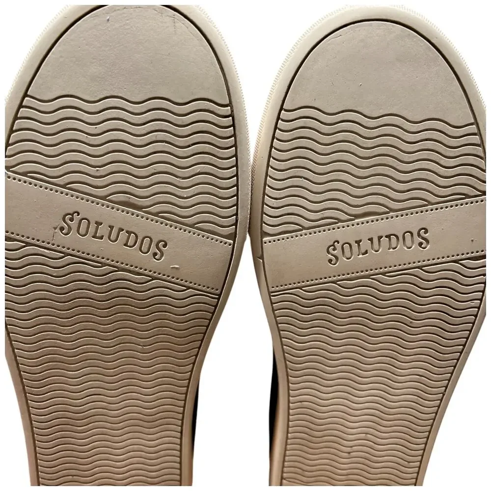 SOLUDOS Women 7 Navy Velvet Llama Alpaca Sneaker Slip On Shoes Flats READ